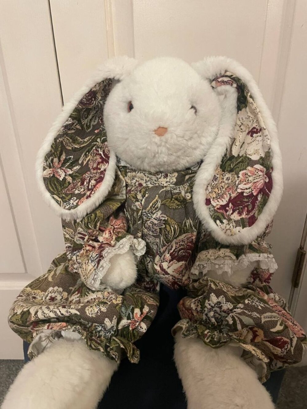 Plush Creations Vintage 1991 Large Floral Tapestry Bunny Plush - Cottagecore